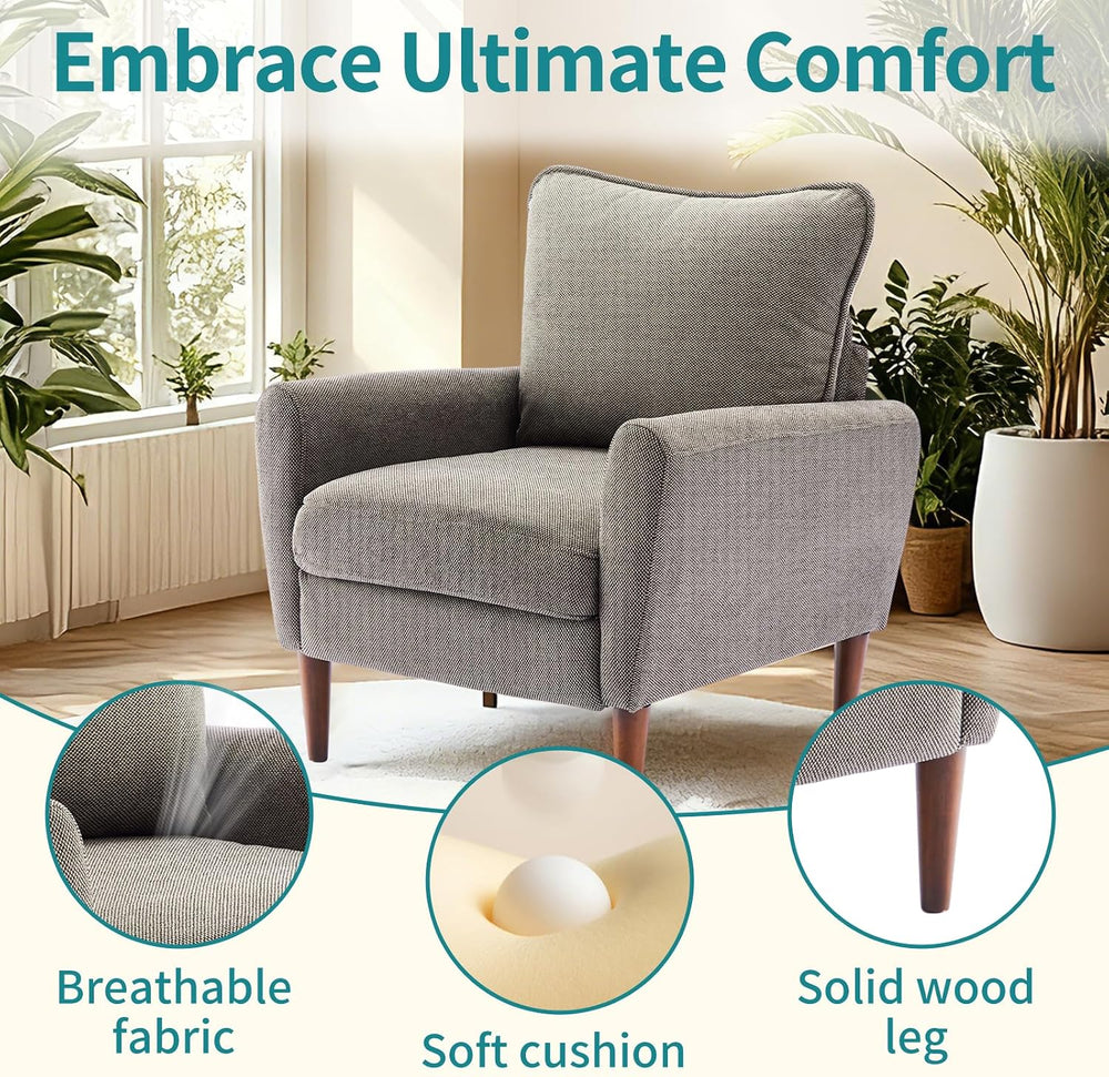 OLIXIS Comfy Accent Chair for Living Room Bedroom Waiting Room, Iron Gray