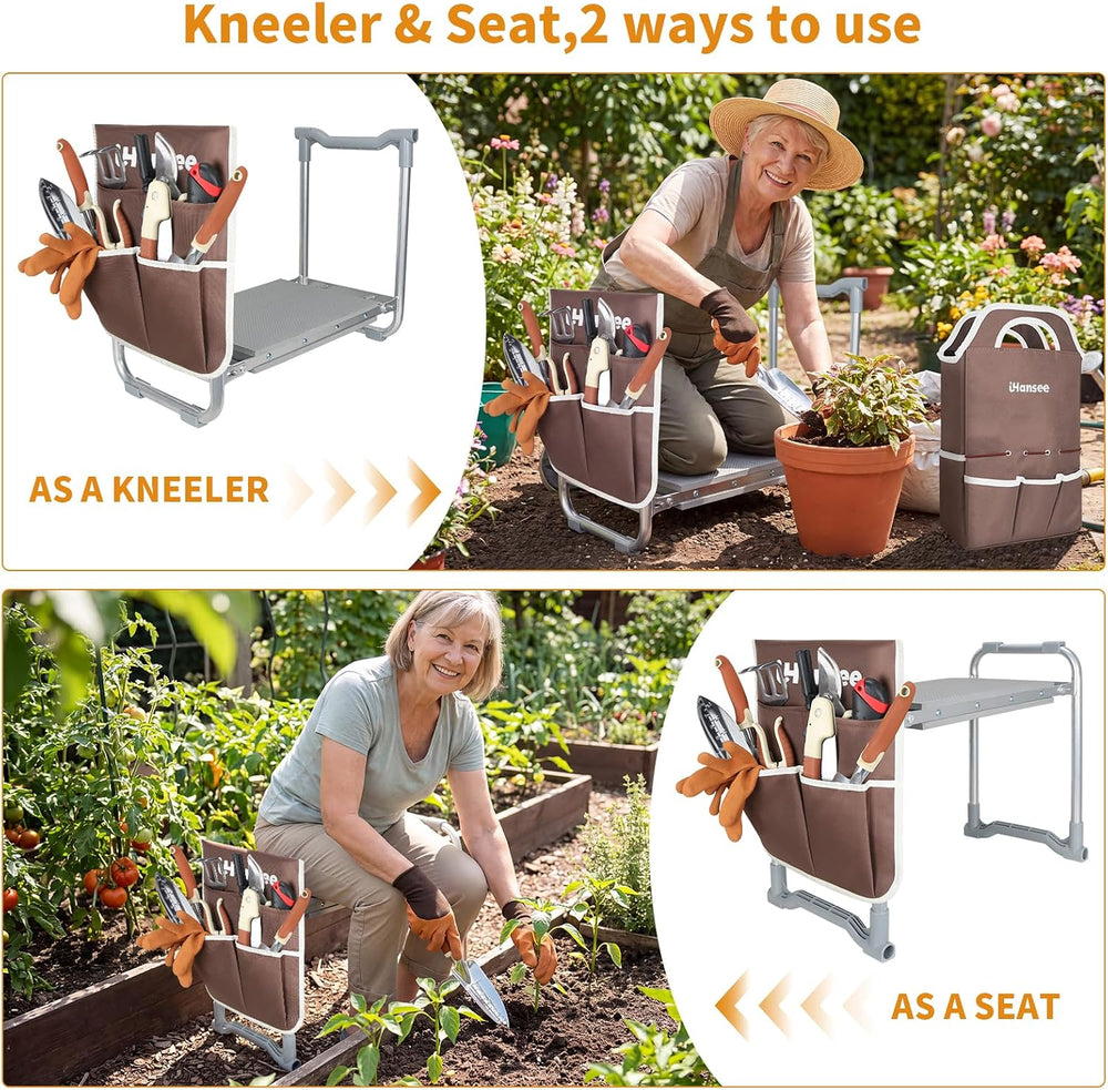 Garden Kneeler and Seat, Portable Kneeling Bench for Gardening
