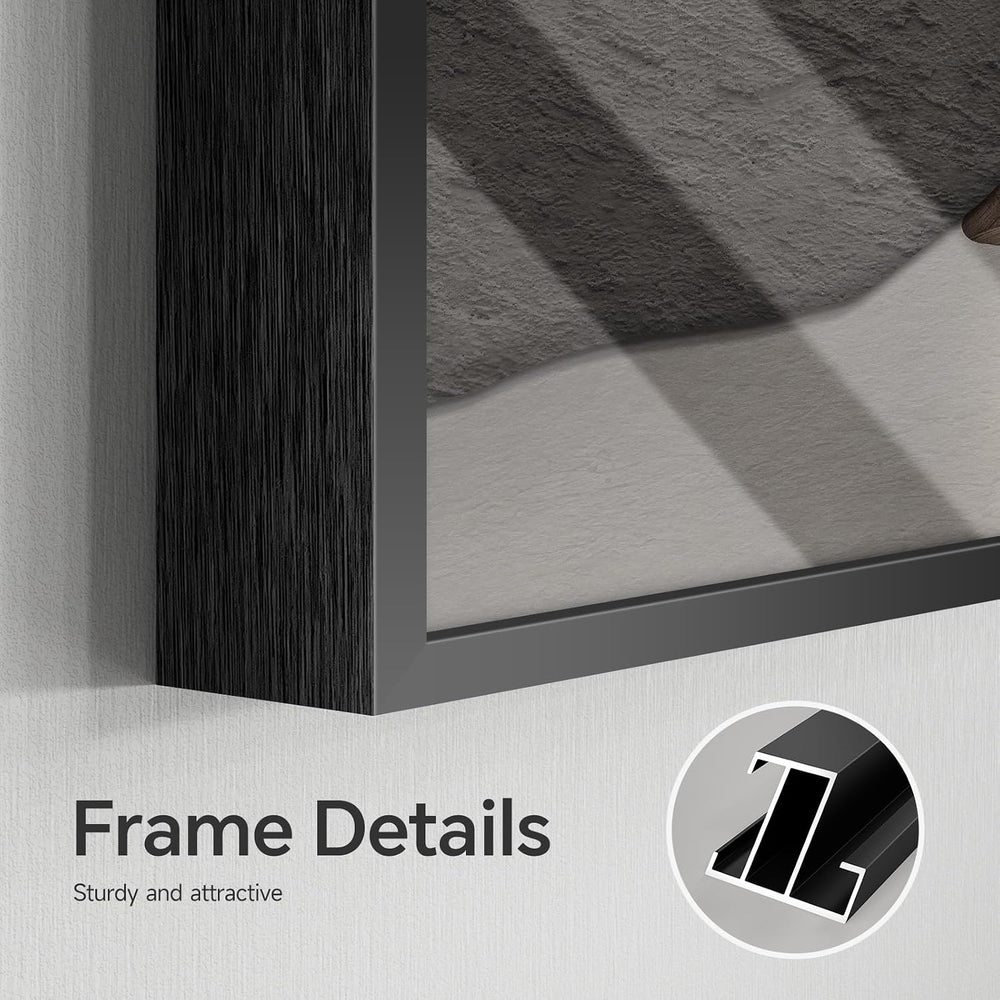 Horizontal Framed Abstract Brown Tan Wall Art for Living Room, 56x28 Inch