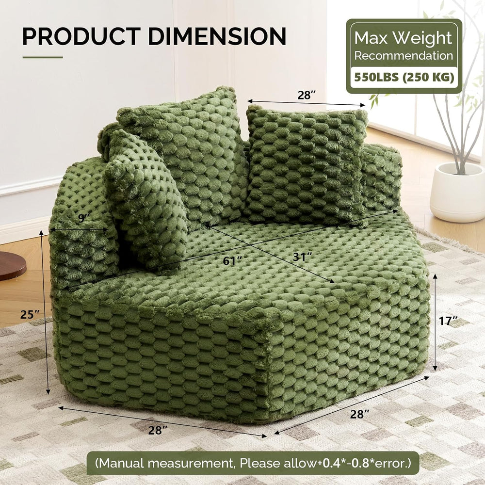 VINGLI Hexagon Boneless Chair, Modern Modular Chaise Lounge Sofa Bed, Corner ...