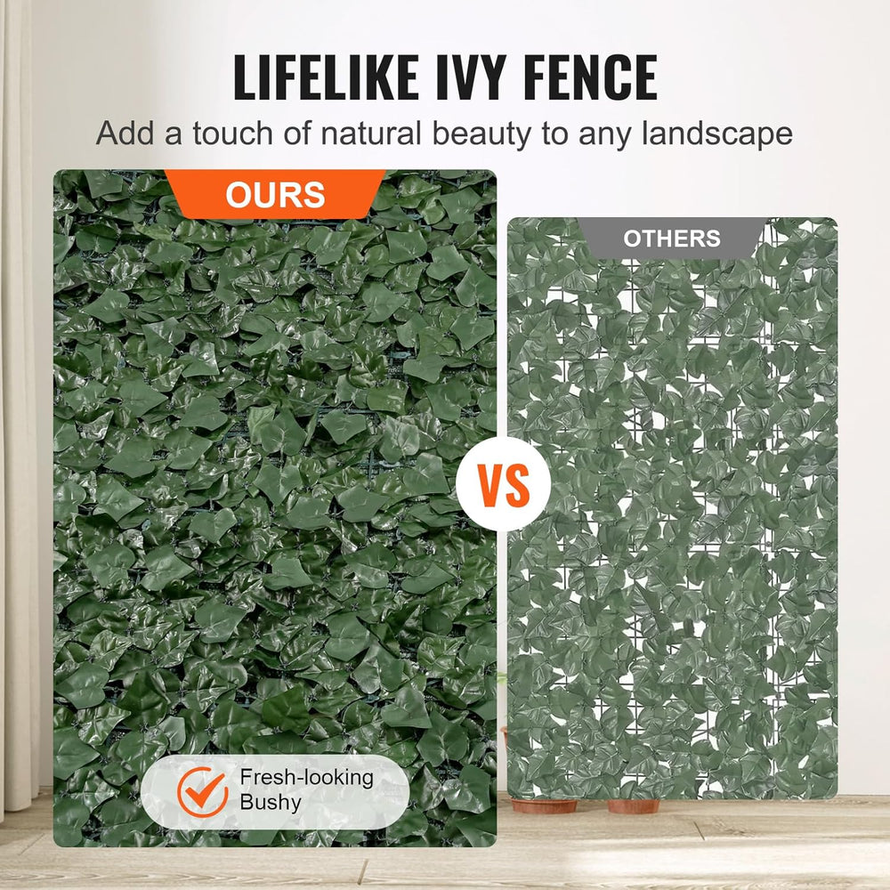 VEVOR Artificial Ivy Privacy Fence Screen, 59 x 118 in Faux Ivy Vine Leaf Hed...