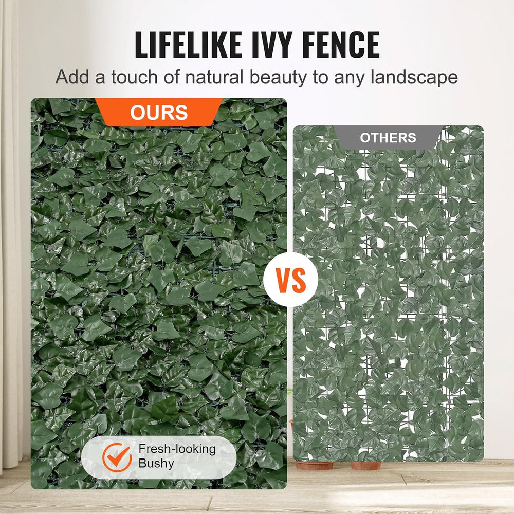 VEVOR Artificial Ivy Privacy Fence Screen, 39 x 198 in Faux Ivy Vine Leaf Hed...