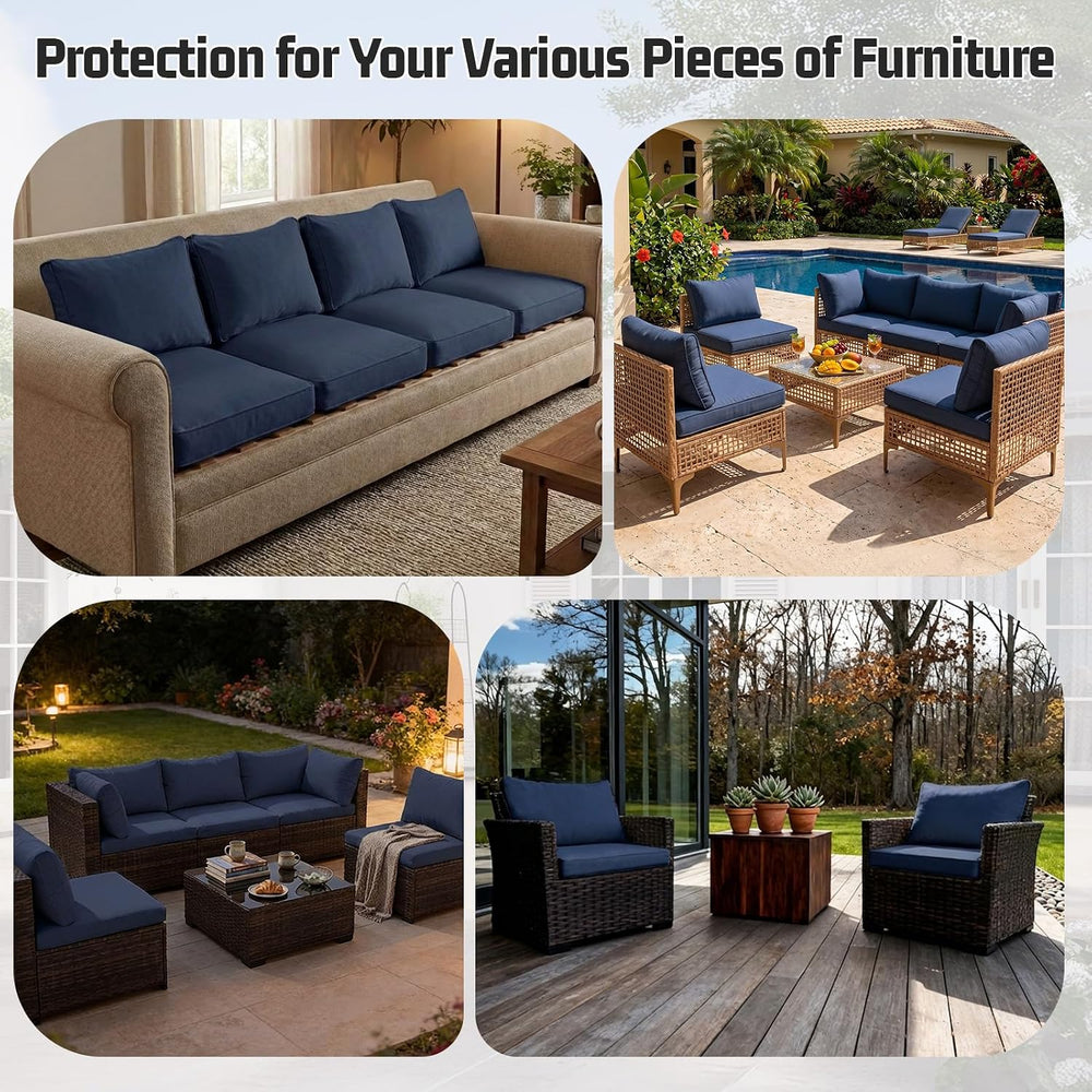 4pcs Outdoor Patio Cushion Covers Replacement, 24" Zippered Outdoor Cush...