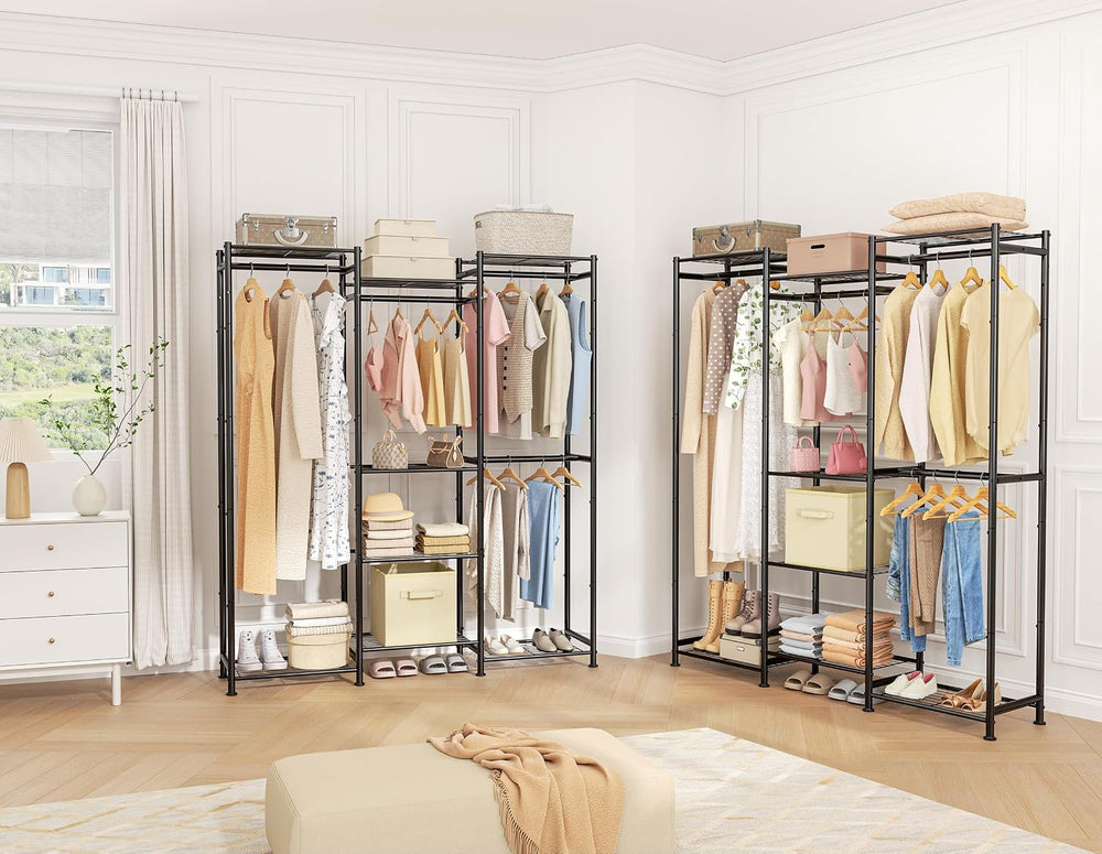 HOMIDEC Wardrobe Closet, 4 Hanging Spaces Portable Clothes Rack