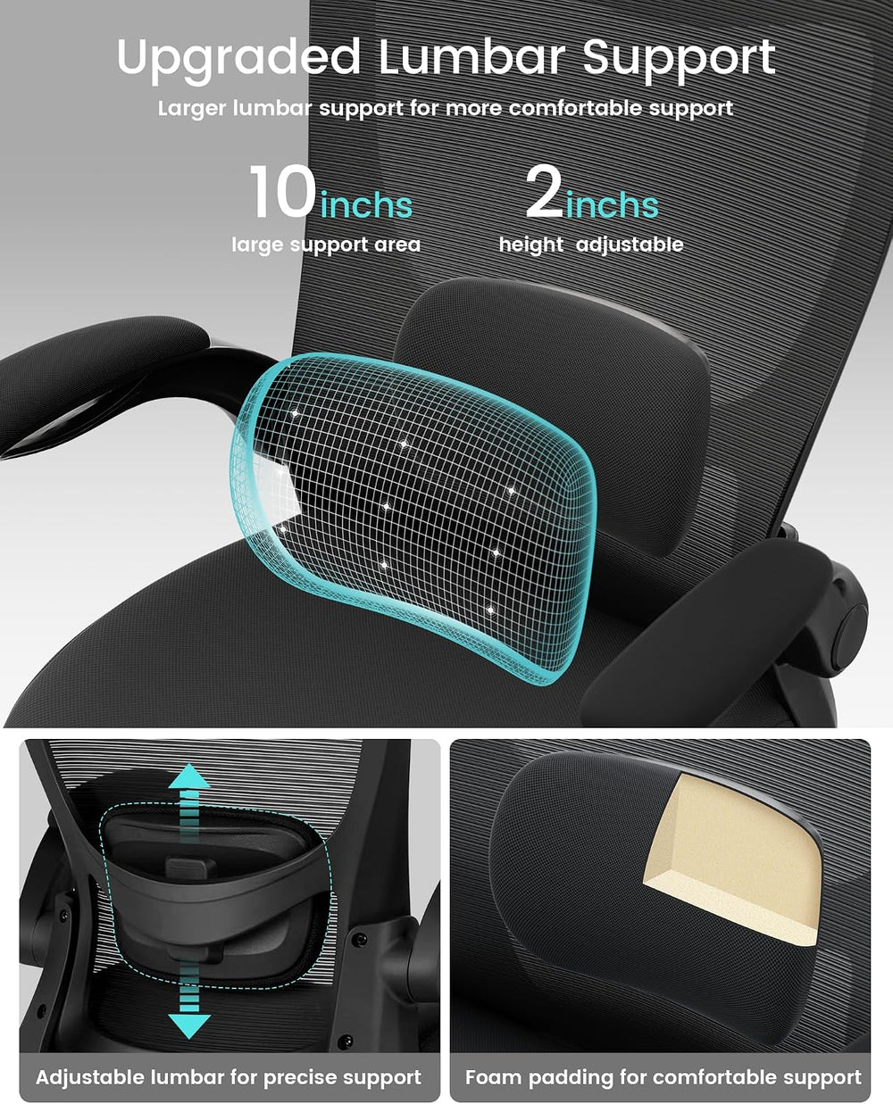 MUXX.STIL Office Chair, Ergonomic Desk Chair with Adjustable Lumbar Support a...