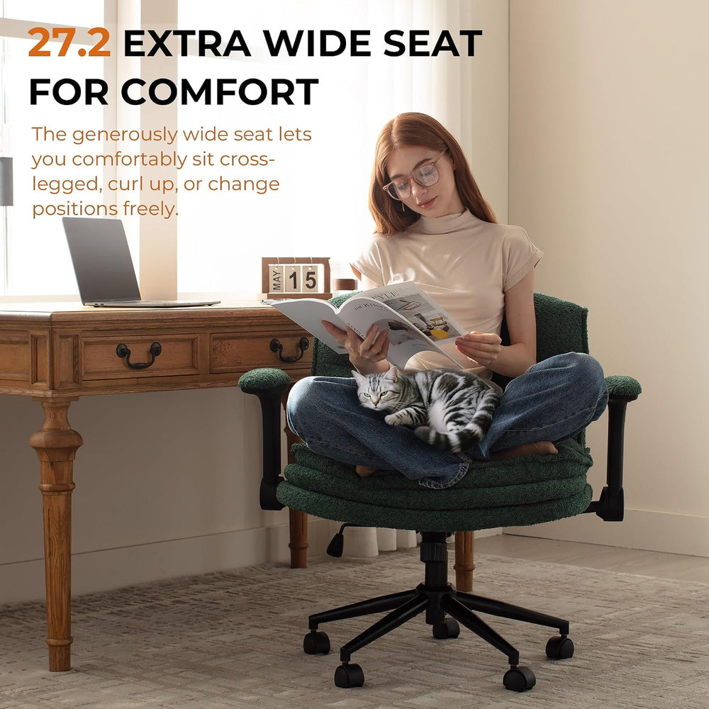 Dowinx Criss Cross Chair with Adjustable Flip-up Arms and Wheels, Comfort Erg...
