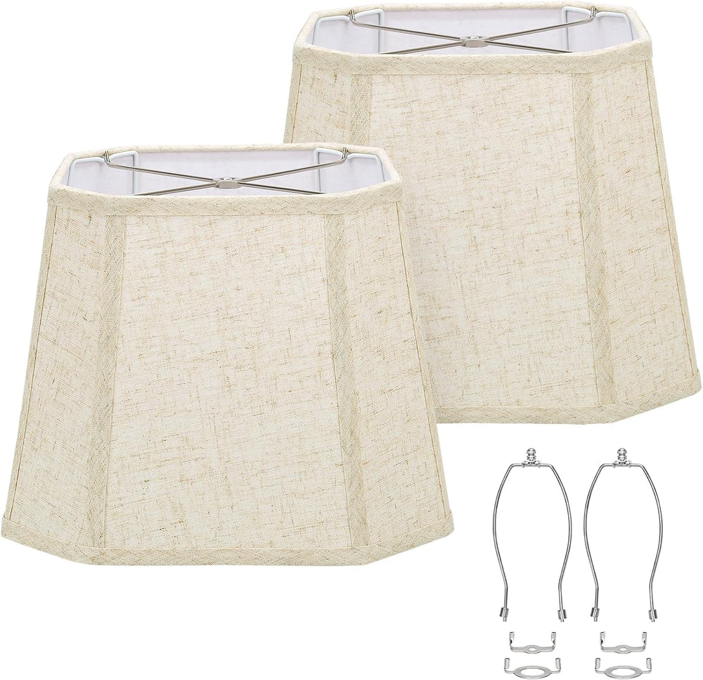 Rectangle Lamp Shades Set of 2, 10.5" x 10"x 13" Medium Cut Co...