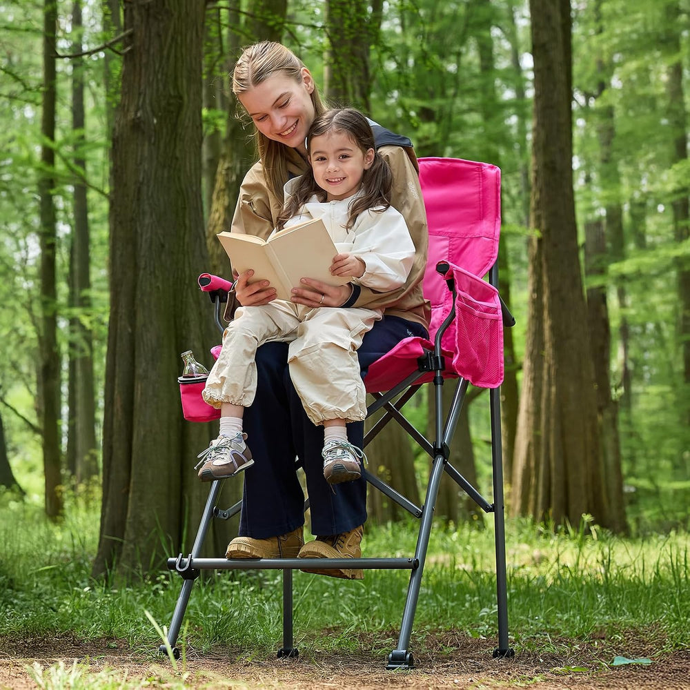 EVER ADVANCED Tall Director Chair 31" Foldable Camping with Carry Bag Pink