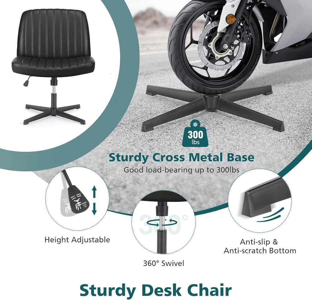 OLIXIS Criss Cross Chair, Cross Legged Vanity Chair, Home Office Desk