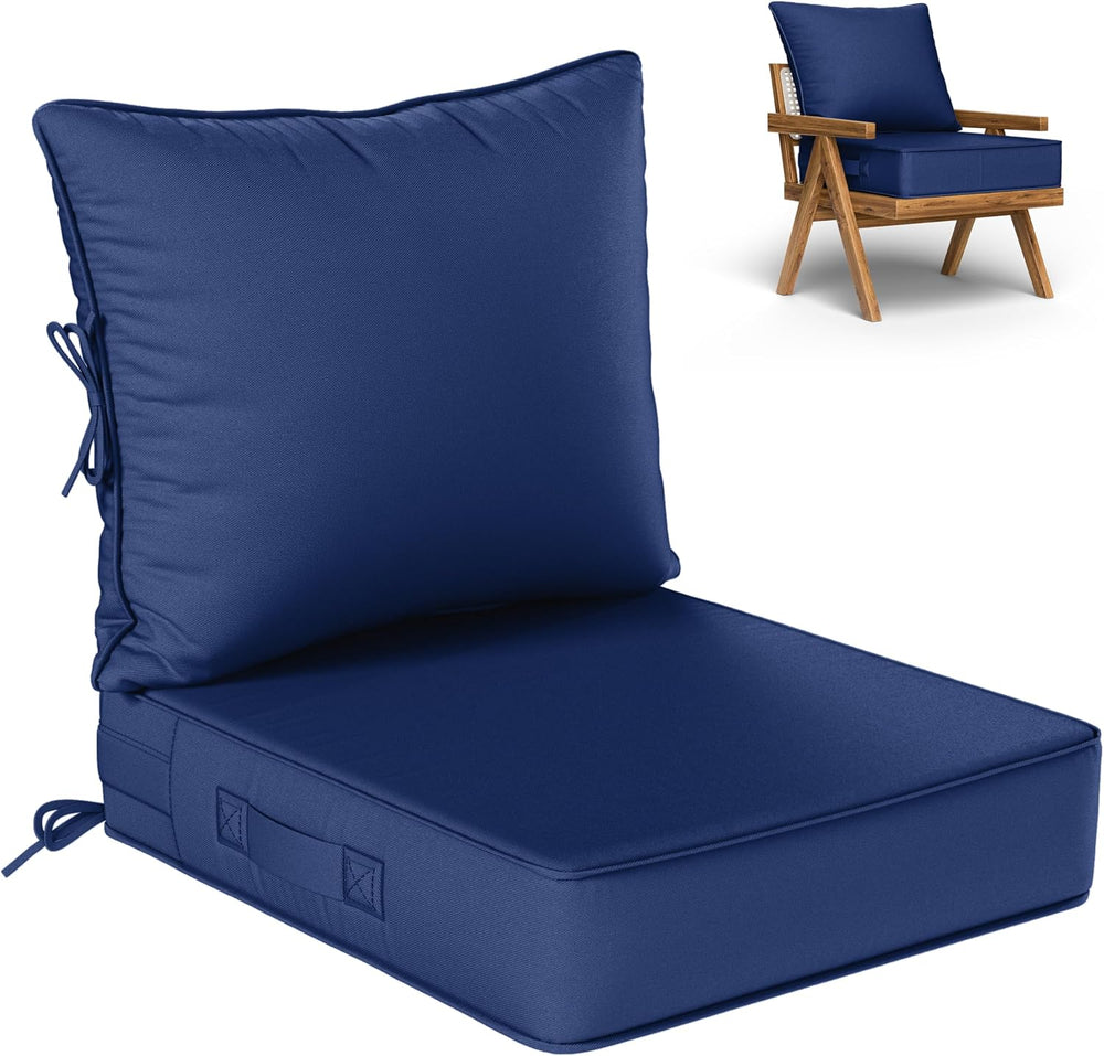 Outdoor Seat Cushions 22×24, Waterproof, for Patio Sofa Chairs, Blue