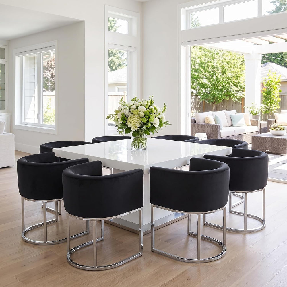 RIVOVA Upholstered Dining Chairs Set of 6, Modern Barrel Side Armchair Dining...