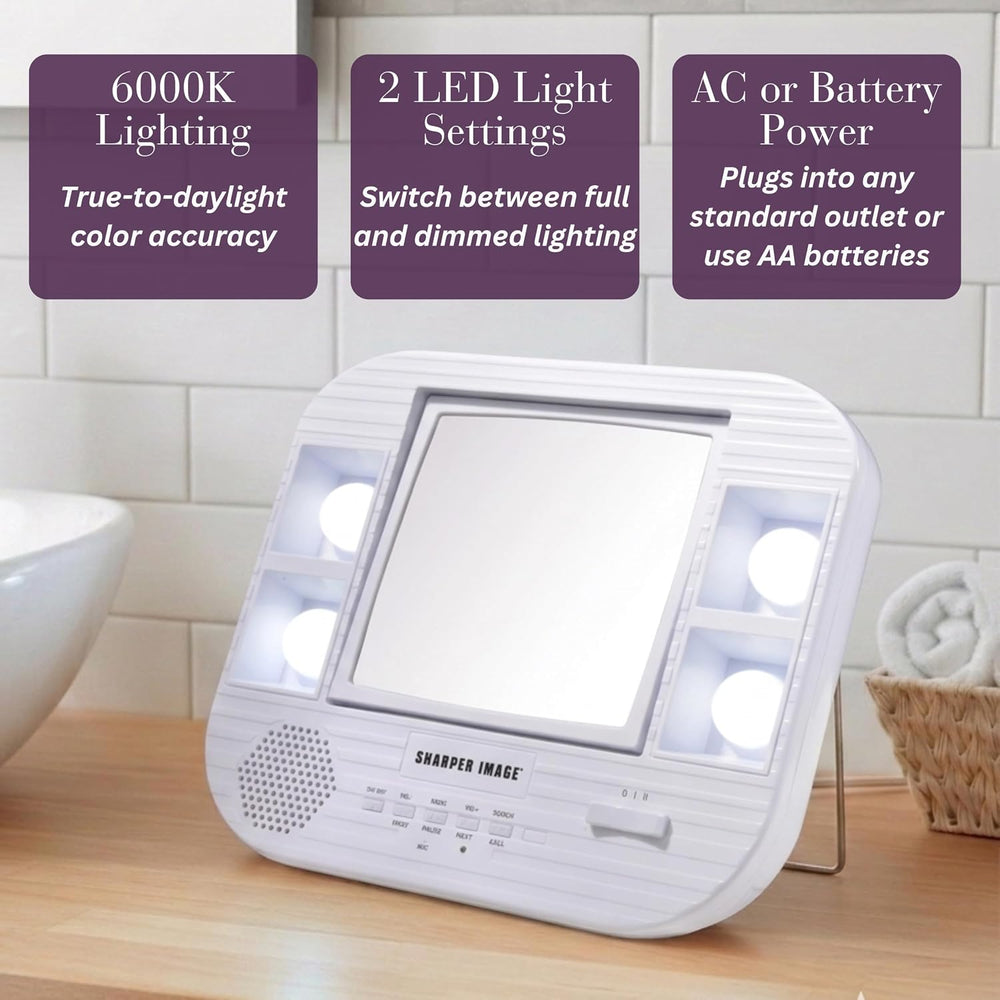 JERDON Lighted Makeup Mirror with 5X Magnification - White - J1025