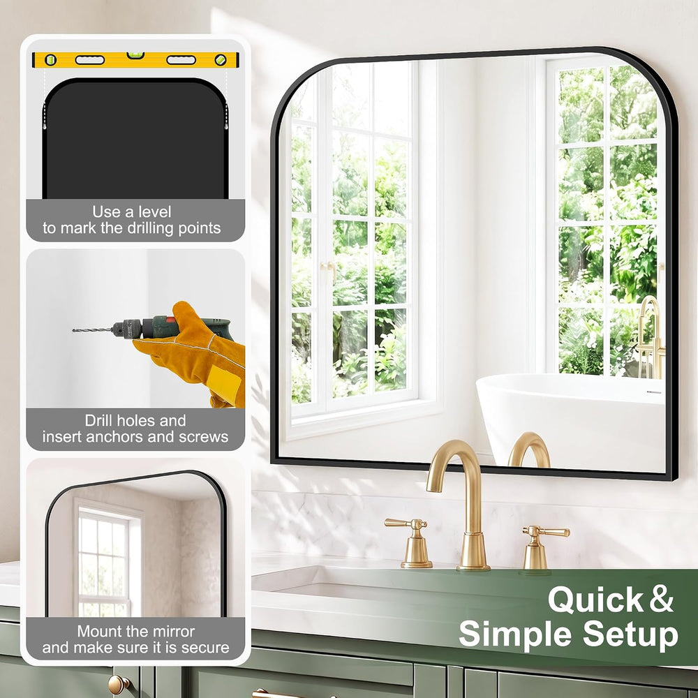 Bathroom Mirrors for Over Sink, 2 Pack 30”x30” Black Vanity Mirror