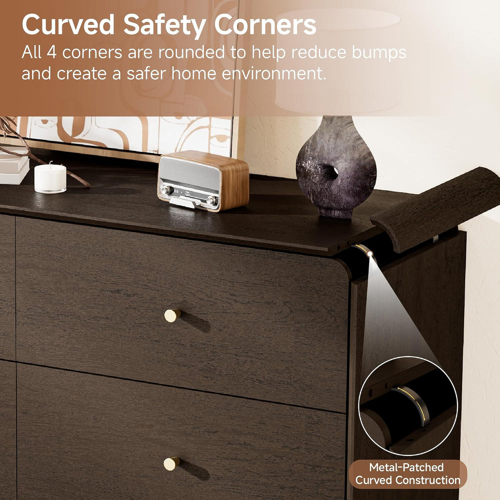 3 Pieces Bedroom Set, 47.2” Wide 6-Drawer Dresser & 3-Drawer Nightstands ...