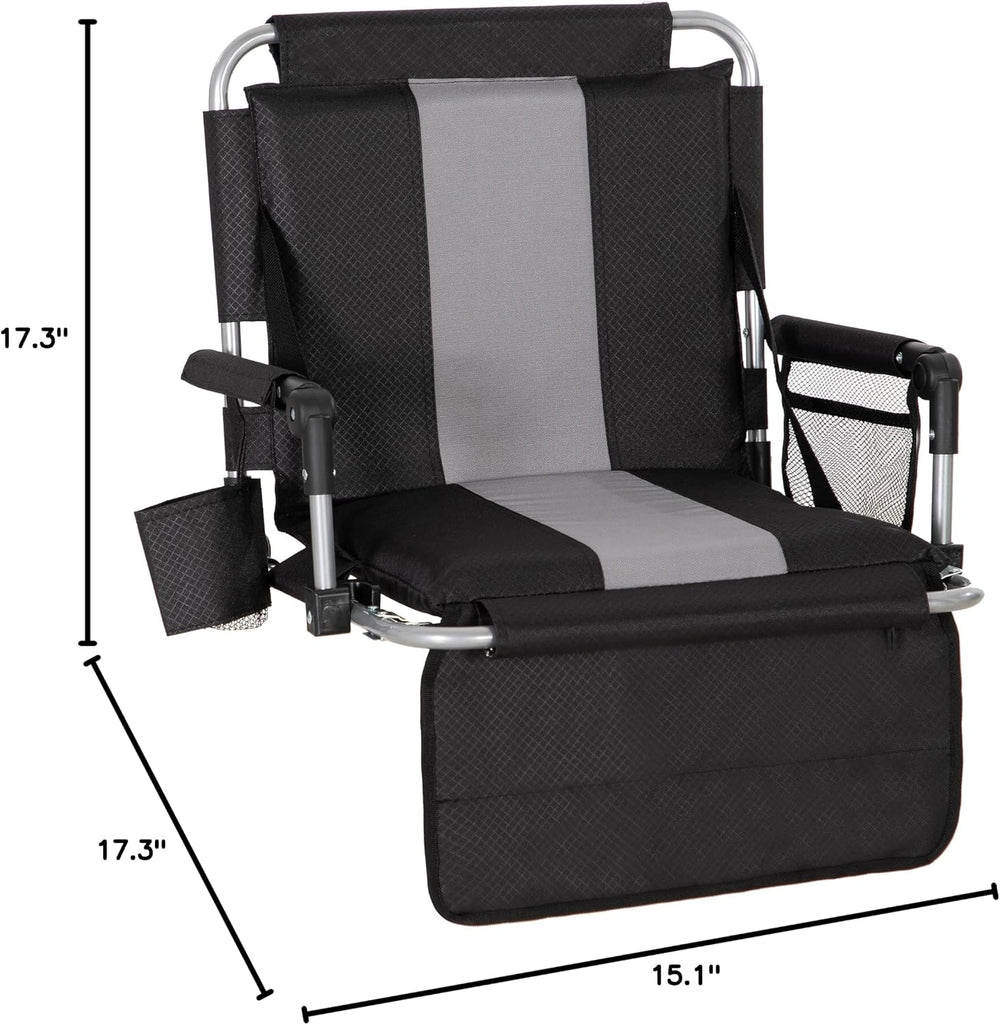 LET'S CAMP Folding Stadium Seat Bleacher Chair Portable Stadium Chair