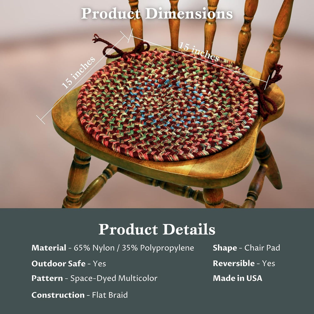 Rhody Rug Katie KA43 Burgundy 15" x 15" Chair Pad Set-of-4 - Round ...
