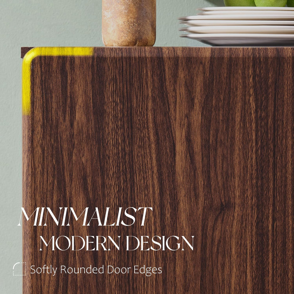 Sideboard Buffet Cabinet with Storage, 92.1" W Modern Credenza w/Adjusta...