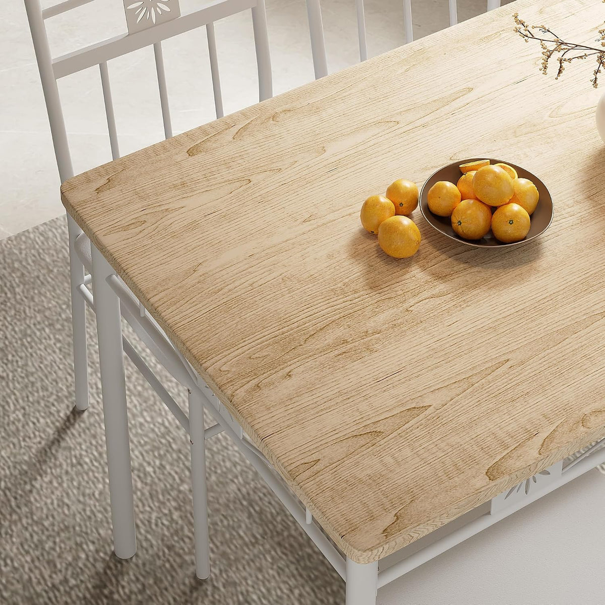 vecelo 3 piece small dining table set for, side view