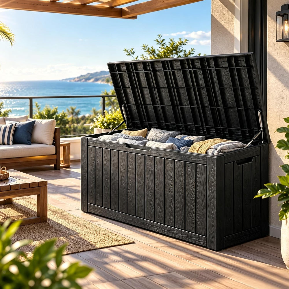 Outdoor Storage Box Waterproof, 150 Gallon Deck Box For Patio Storage