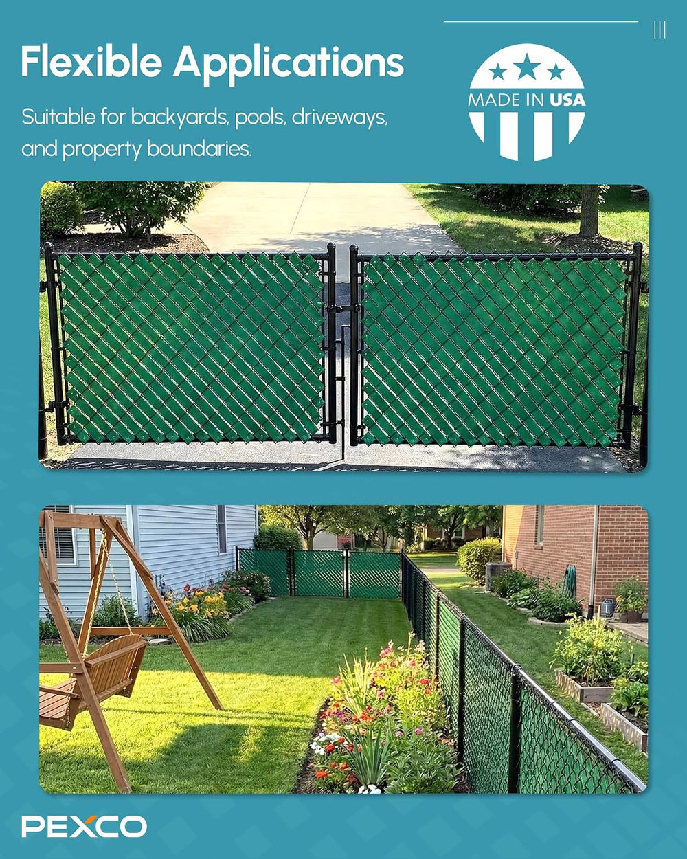 Pexco Privacy Slats for Chain Link Fence, 250 Ft, Green