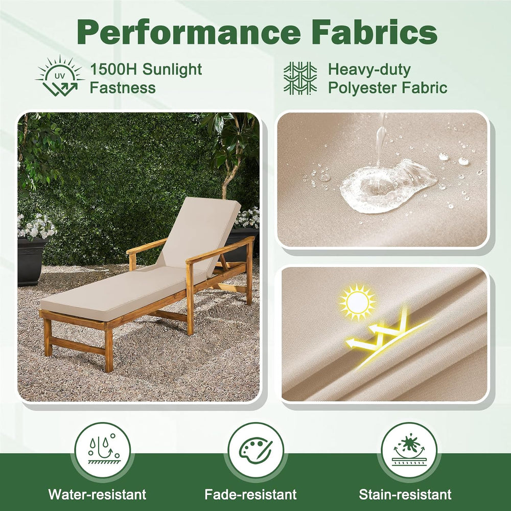 Chaise Lounge Cushions Outdoor, 80x 26x 3 Inch Waterproof & Fade-Resistan...