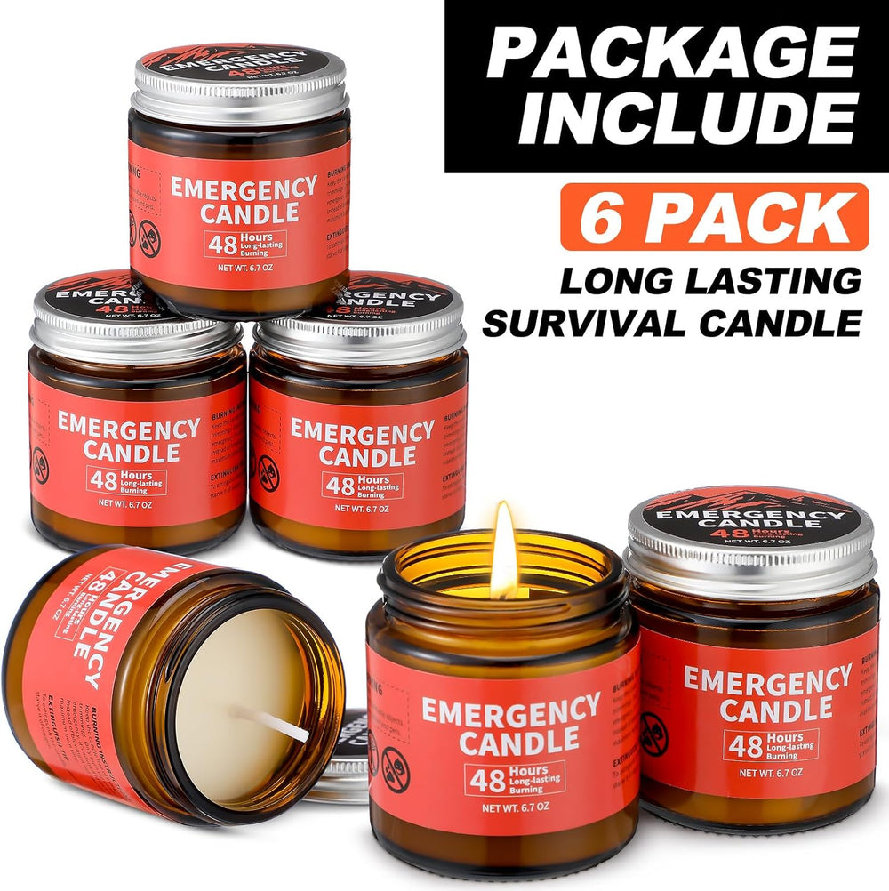 Chuarry 6 Pack Emergency Candles Long Burning 48 Hours Power Outage