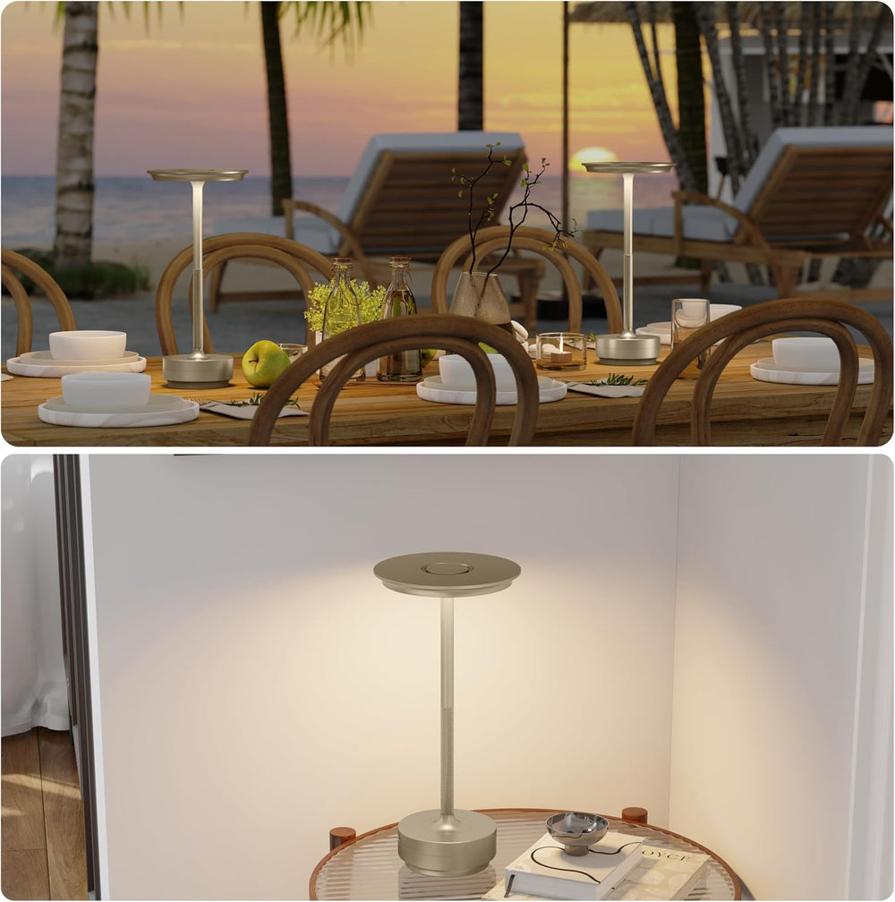 TBBGA 2 Pack Rechargeable Table Lamps Cordless, 5000mAh Outdoor Table Light