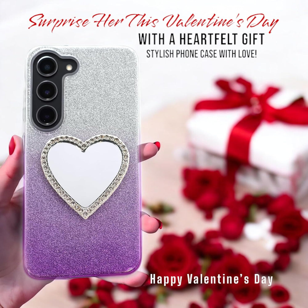 Wireless City Heart Phone Mirror Stick On for Phone Case, 2 Pack (Silver &amp...