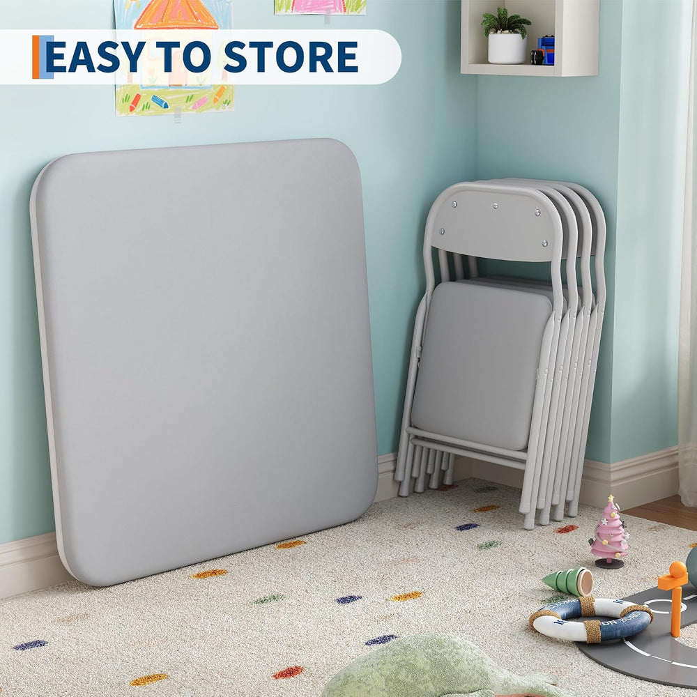 GAOMON 3 Piece Set Folding Table and Chairs Set for Boys and Girls