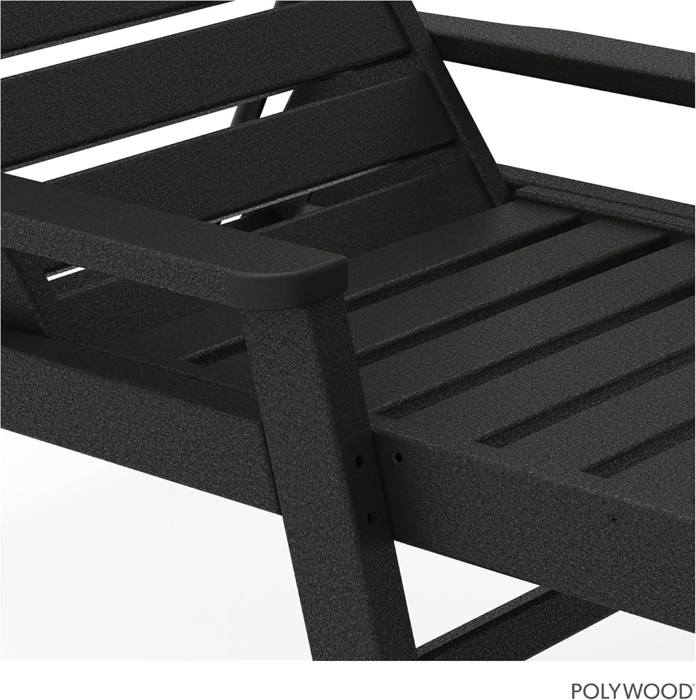 POLYWOOD NCC2280MA-P Nautical Arms Chaise, Black