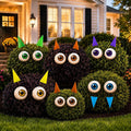 RattanView 12 Set Halloween Bush Eyes Decor Outdoor, 7.87'' Scary Bush Face