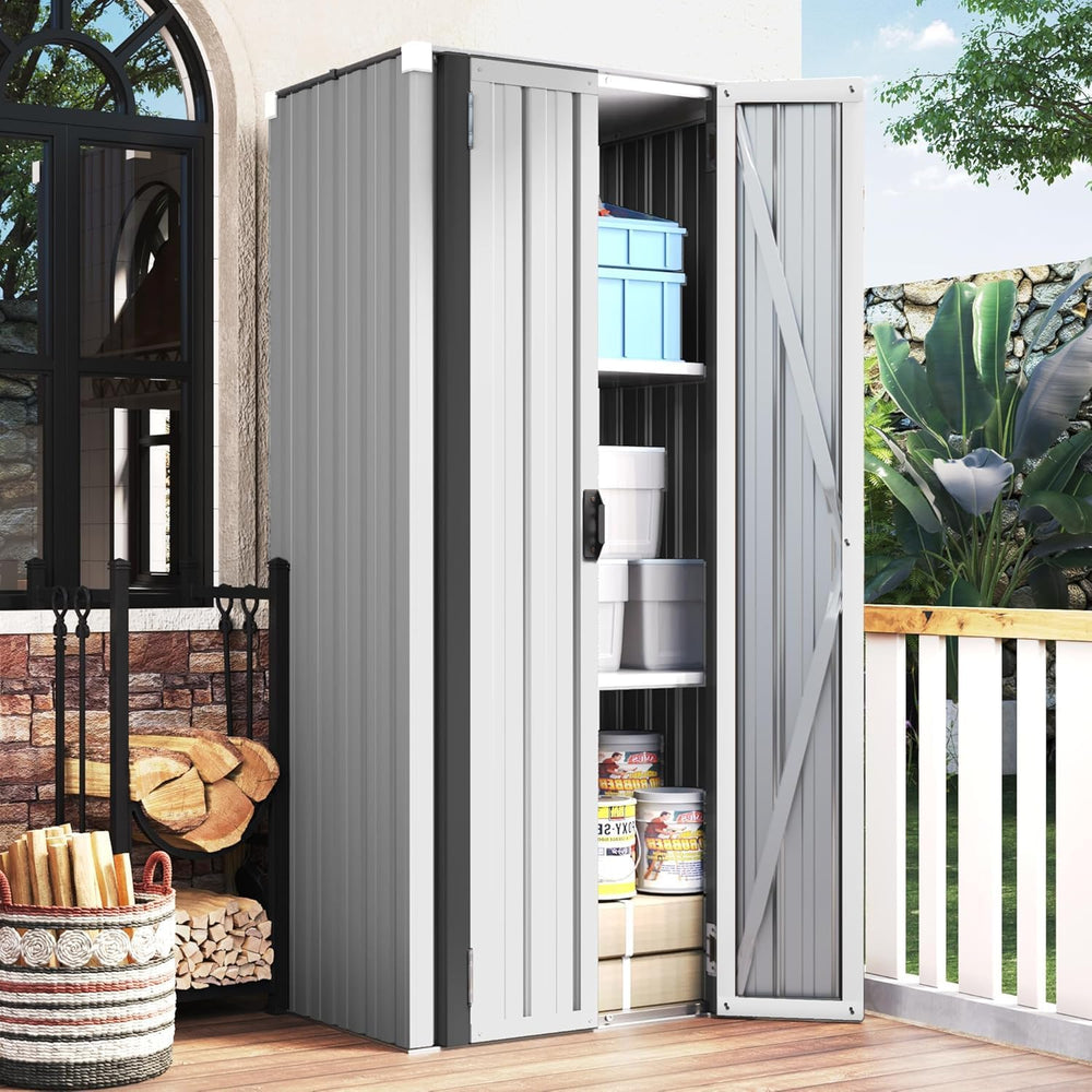 AECOJOY Outdoor Storage Cabinet Waterproof, 70" Vertical Tall with Base