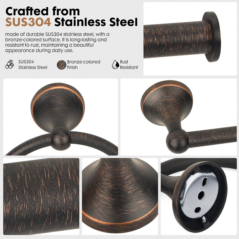 Classic 4 Pcs Oil Rubbed Bronze Bathroom Hardware Accessories Set