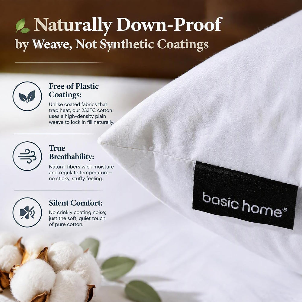 basic home® Hotel-Style 24x24 Goose Feather Down Euro Pillow Insert for Sofa ...