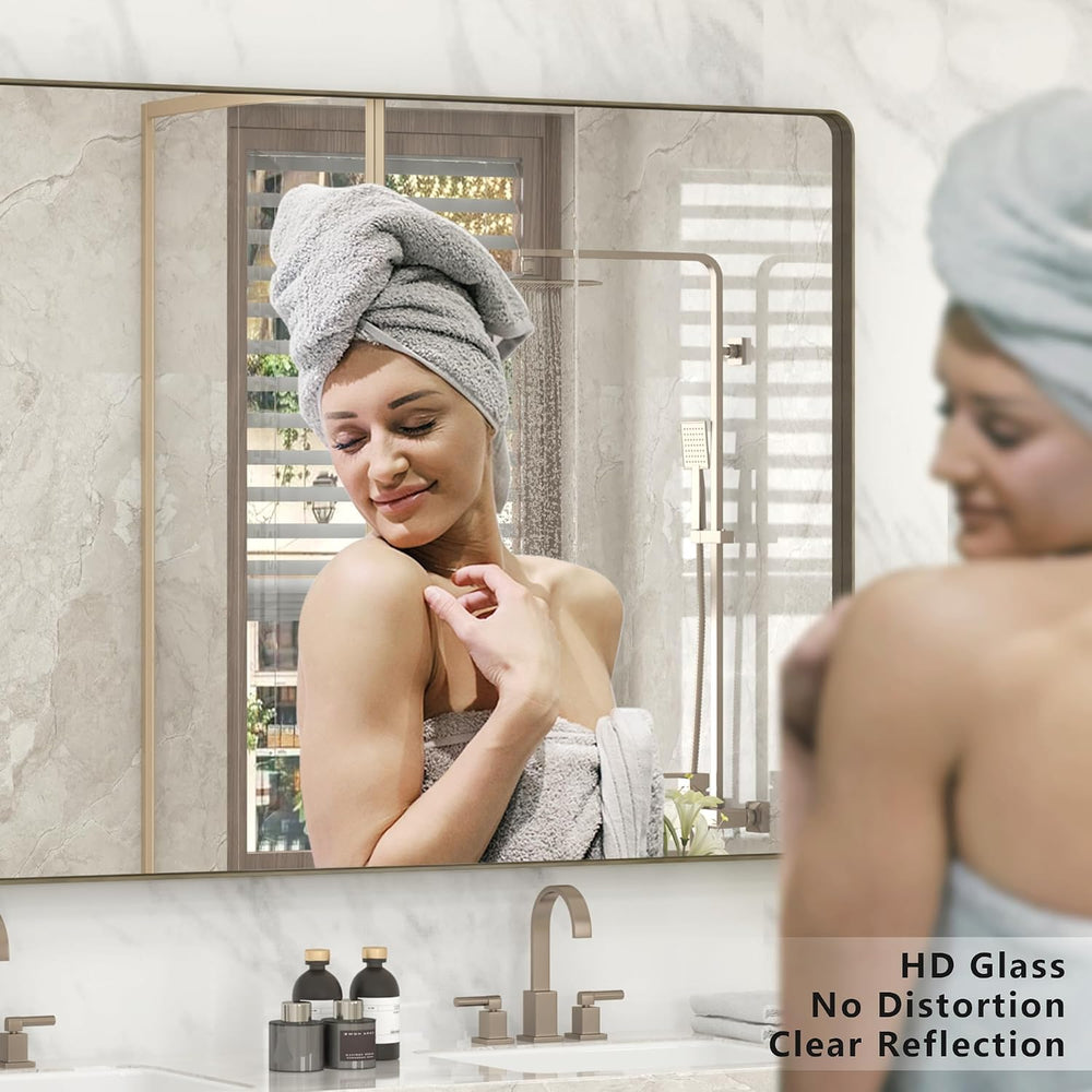 24x30 Inch Brushed Bronze Bathroom Mirror for Wall