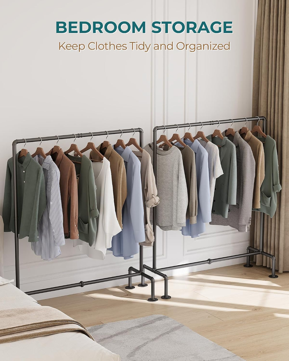 OROPY Clothing Rack, 2 Pack Heavy Duty Clothes Rack Freestanding