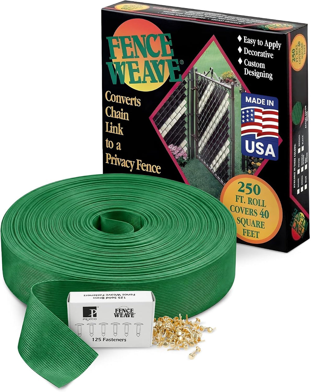 Pexco Privacy Slats for Chain Link Fence, 250 Ft, Green