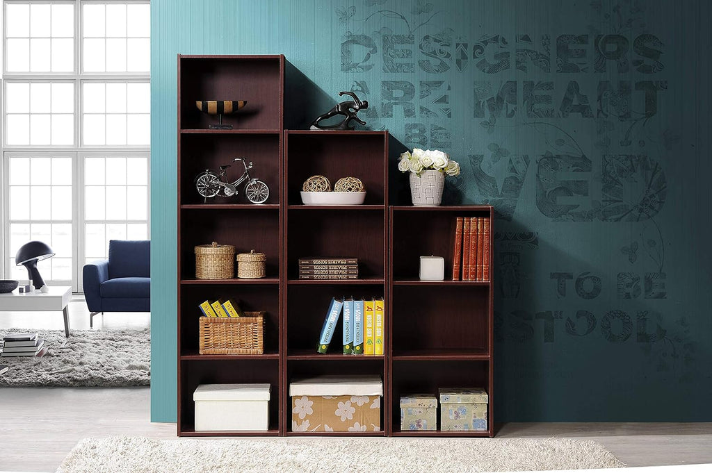 hodedah 4-shelf bookcase in mahogany, package contents