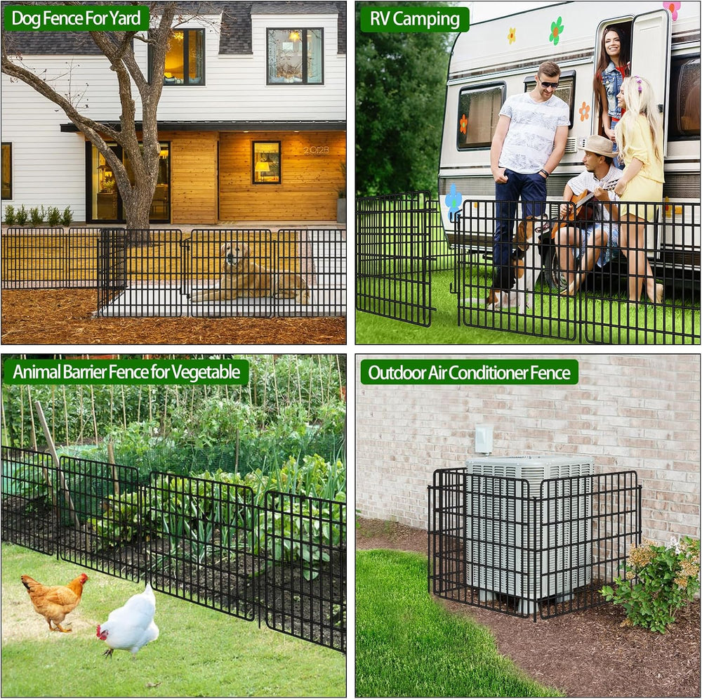 5 Panels Garden Fencing Animal Barrier with Lock, 24 in(H) X 10 Ft(L) Dog Fen...