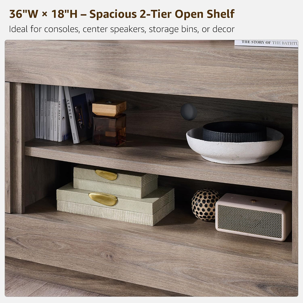 OKD Modern 70" TV Stand for 80" TV, Thick Block Media Console, Alde...
