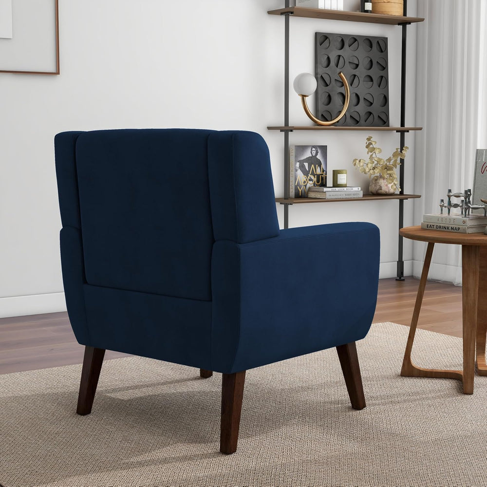 Accent Chairs Set of 2, Comfy Reading Armchair, Royal Blue