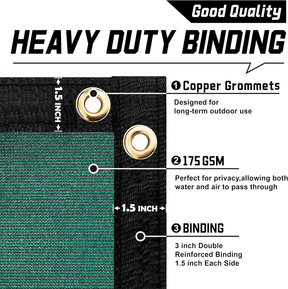 Customized 7' x 100' Green Fence Privacy Screen,with Bindings & G...