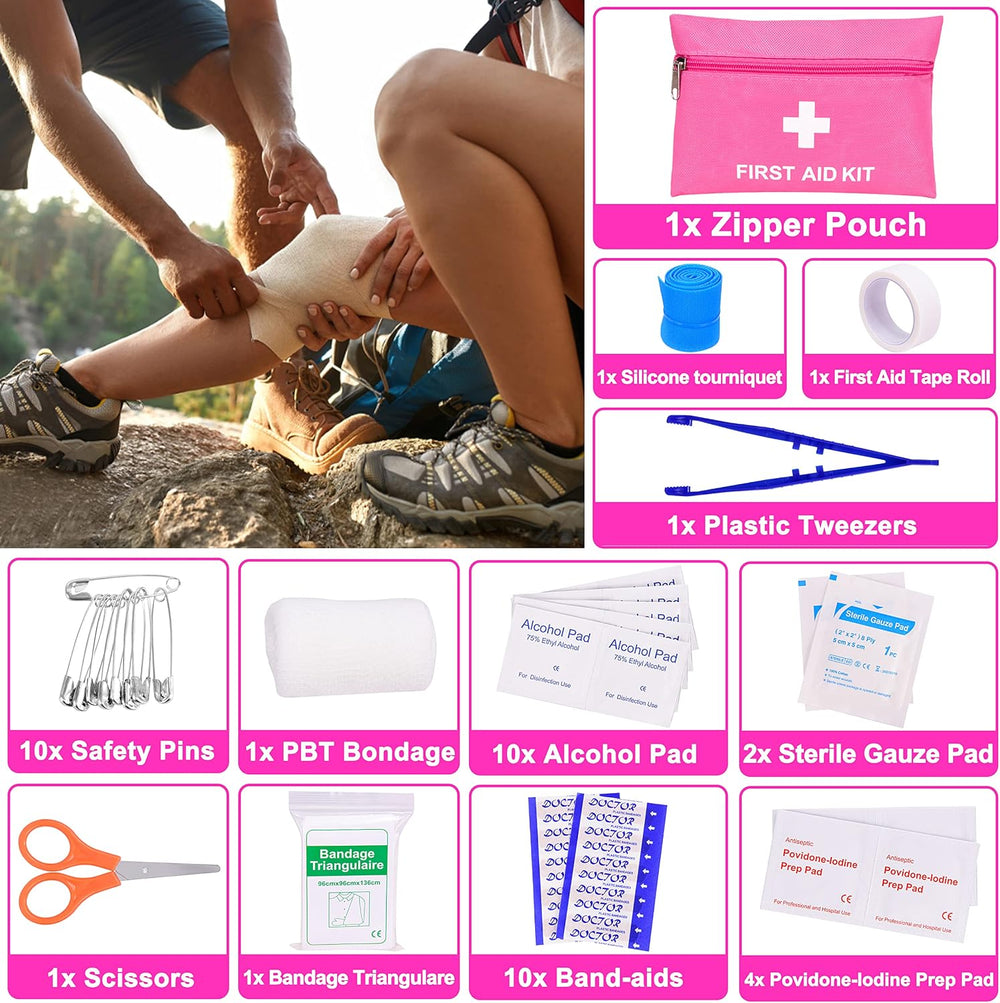 Pink Car Emergency Kit, Premium Roadside Emergency Car Accessories Kit with J...
