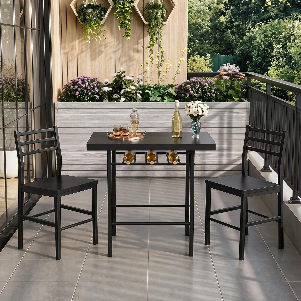 shahoo 3-piece dining table set for 2, kitchen showing dimensions