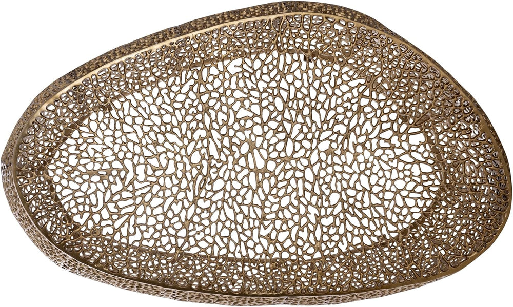 50" Gold Aluminum Oval Coffee Table