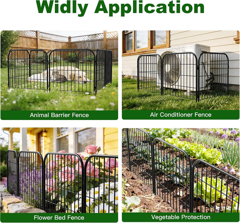 AMAGABELI 10 Panels 24 in(H) X 22 ft(L) Decorative Garden Fence Gate,No Dig D...