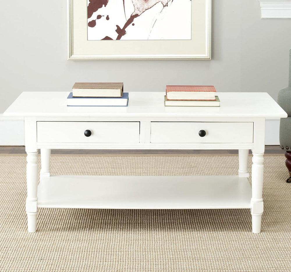 SAFAVIEH Boris Wood Coffee Table, 41.7" Distressed Black AMH5706B