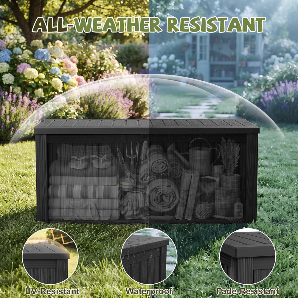 DRATO 310 Gallon Deck Boxes Outdoor Waterproof Large Outside Storage Box