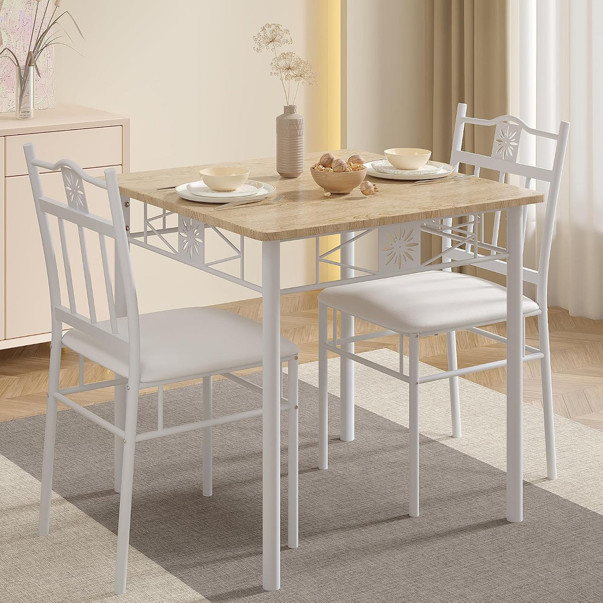vecelo 3 piece small dining table set for, package contents