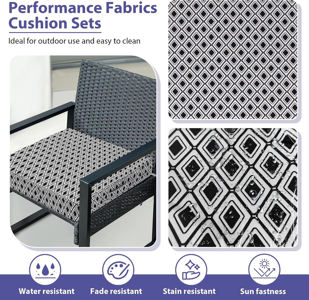IPYNBAP Outdoor Chair Cushions Set of 4 -Waterproof Outdoor Seat Cushions for...